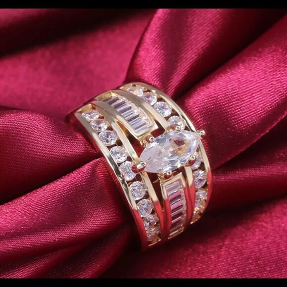 925 sterling silver gold plated ring - Picture 4 of 6